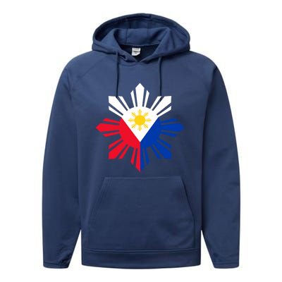 Philippine Flag Cool Gift Pinoy Flag Filipino Funny Gift Pinoy Sun Performance Fleece Hoodie