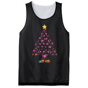 Pink Flamingo Christmas Tree Cute Flamingos Holiday Decor Mesh Reversible Basketball Jersey Tank