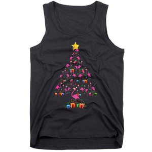 Pink Flamingo Christmas Tree Cute Flamingos Holiday Decor Tank Top