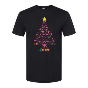 Pink Flamingo Christmas Tree Cute Flamingos Holiday Decor Softstyle CVC T-Shirt