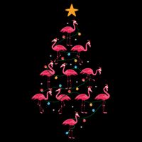 Pink Flamingo Christmas Tree Cute Flamingos Holiday Deco Tall T-Shirt