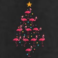 Pink Flamingo Christmas Tree Cute Flamingos Holiday Deco 11oz C Handle Ceramic Mug