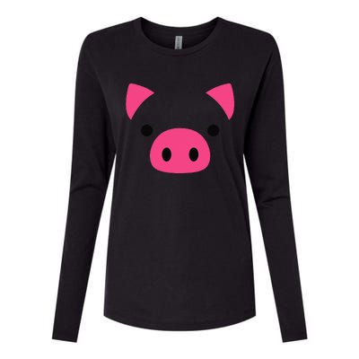 Pig Face Costume Funny Halloween Womens Cotton Relaxed Long Sleeve T-Shirt