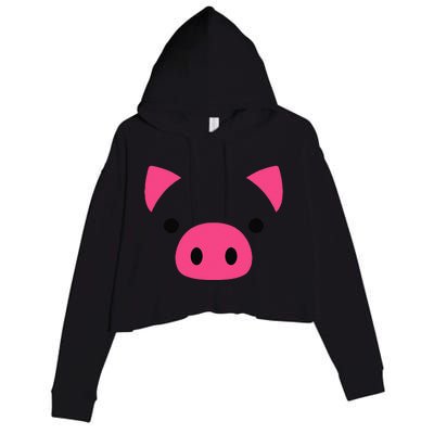 Pig Face Costume Funny Halloween Crop Fleece Hoodie