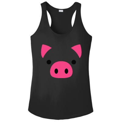 Pig Face Costume Funny Halloween Ladies PosiCharge Competitor Racerback Tank