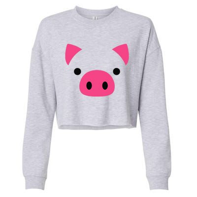 Pig Face Costume Funny Halloween Cropped Pullover Crew