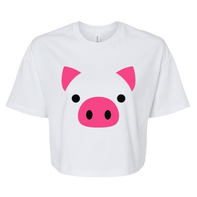 Pig Face Costume Funny Halloween Bella+Canvas Jersey Crop Tee