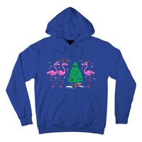 Pink Flamingo Christmas Palm Tree Tropical Xmas Funny Great Gift Hoodie