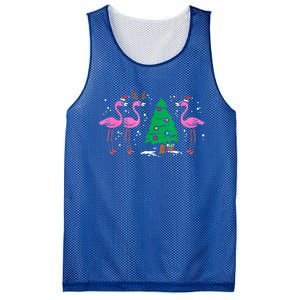 Pink Flamingo Christmas Palm Tree Tropical Xmas Funny Great Gift Mesh Reversible Basketball Jersey Tank