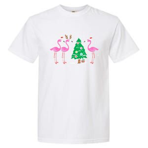 Pink Flamingo Christmas Palm Tree Tropical Xmas Funny Great Gift Garment-Dyed Heavyweight T-Shirt