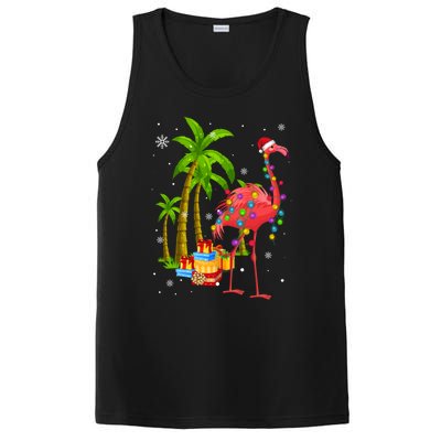 Pink Flamingo Christmas Palm Tree Tropical Xmas Funny Meaningful Gift PosiCharge Competitor Tank