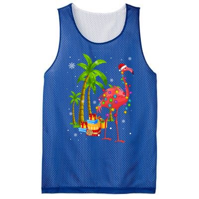 Pink Flamingo Christmas Palm Tree Tropical Xmas Funny Meaningful Gift Mesh Reversible Basketball Jersey Tank