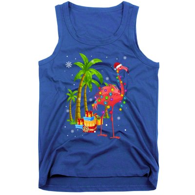 Pink Flamingo Christmas Palm Tree Tropical Xmas Funny Meaningful Gift Tank Top