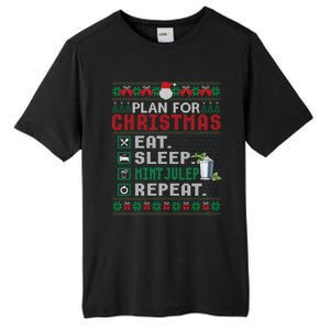 Plan For Christmas Eat Sleep Mint Julep Repeat Cocktail Gift Tall Fusion ChromaSoft Performance T-Shirt