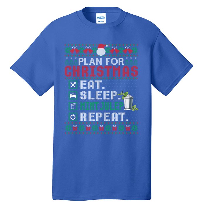 Plan For Christmas Eat Sleep Mint Julep Repeat Cocktail Gift Tall T-Shirt