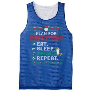 Plan For Christmas Eat Sleep Mint Julep Repeat Cocktail Gift Mesh Reversible Basketball Jersey Tank