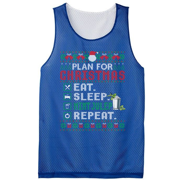 Plan For Christmas Eat Sleep Mint Julep Repeat Cocktail Gift Mesh Reversible Basketball Jersey Tank