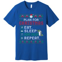 Plan For Christmas Eat Sleep Mint Julep Repeat Cocktail Gift Premium T-Shirt