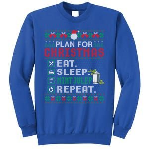 Plan For Christmas Eat Sleep Mint Julep Repeat Cocktail Gift Tall Sweatshirt