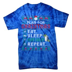 Plan For Christmas Eat Sleep Mint Julep Repeat Cocktail Gift Tie-Dye T-Shirt