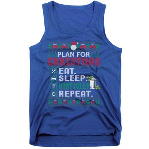 Plan For Christmas Eat Sleep Mint Julep Repeat Cocktail Gift Tank Top