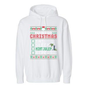 Plan For Christmas Eat Sleep Mint Julep Repeat Cocktail Gift Garment-Dyed Fleece Hoodie