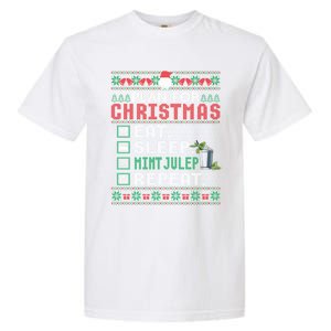 Plan For Christmas Eat Sleep Mint Julep Repeat Cocktail Gift Garment-Dyed Heavyweight T-Shirt