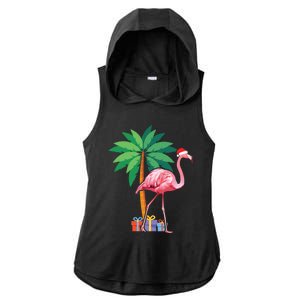 Pink Flamingo Christmas Gift Christmas Party Gift Ladies PosiCharge Tri-Blend Wicking Draft Hoodie Tank