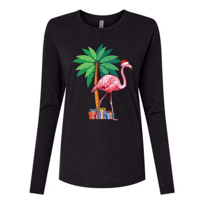 Pink Flamingo Christmas Gift Christmas Party Gift Womens Cotton Relaxed Long Sleeve T-Shirt