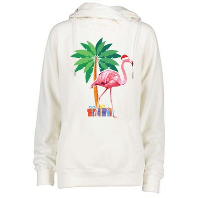 Pink Flamingo Christmas Gift Christmas Party Gift Womens Funnel Neck Pullover Hood