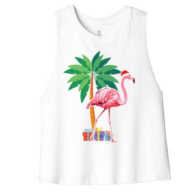 Pink Flamingo Christmas Gift Christmas Party Gift Women's Racerback Cropped Tank