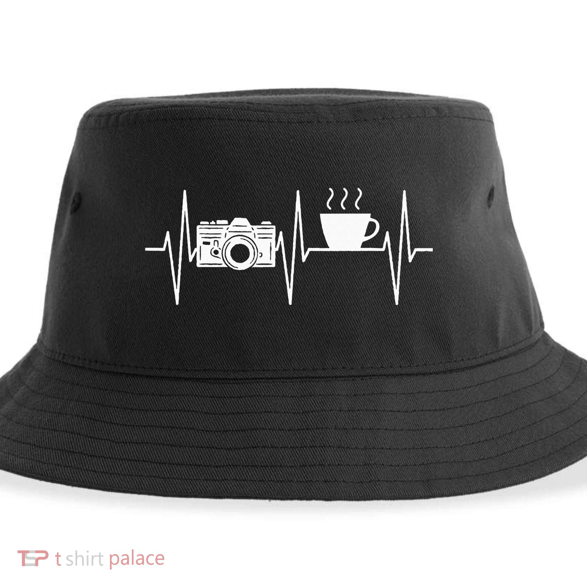 Photographer Funny Coffee Lover Camera Photography Sustainable Bucket Hat