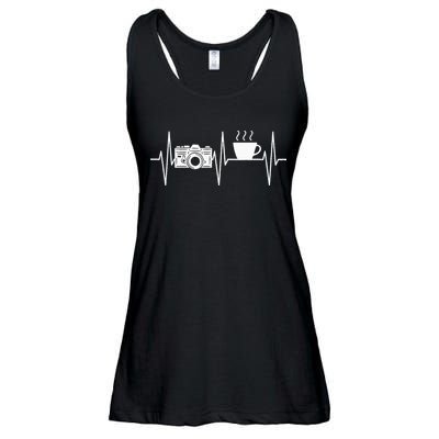 Photographer Funny Coffee Lover Camera Photography Ladies Essential Flowy Tank