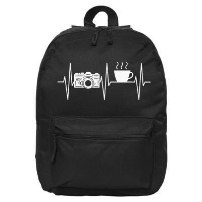 Photographer Funny Coffee Lover Camera Photography 16 in Basic Backpack