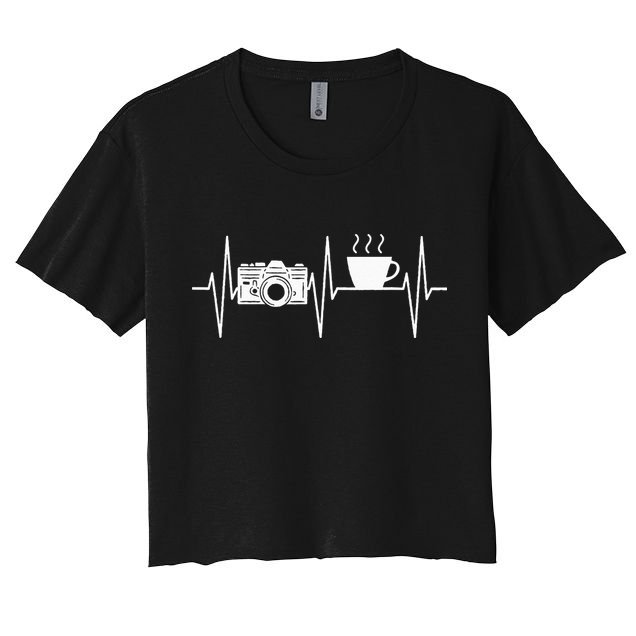 Photographer Funny Coffee Lover Camera Photography Crop Top