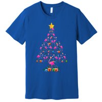 Pink Flamingo Christmas Tree Cute Flamingos Holiday Decor Gift Premium T-Shirt