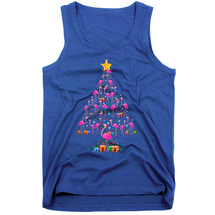 Pink Flamingo Christmas Tree Cute Flamingos Holiday Decor Gift Tank Top