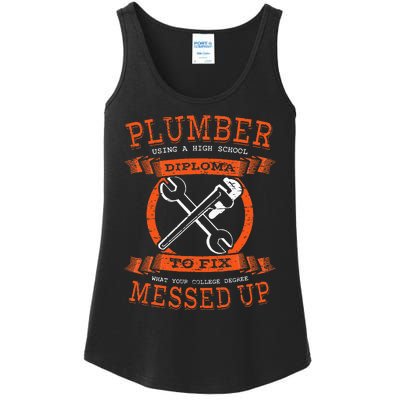 Plumber Funny College Plumbing Joke Pun Item Ladies Essential Tank