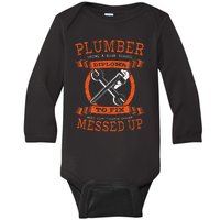 Plumber Funny College Plumbing Joke Pun Item Baby Long Sleeve Bodysuit