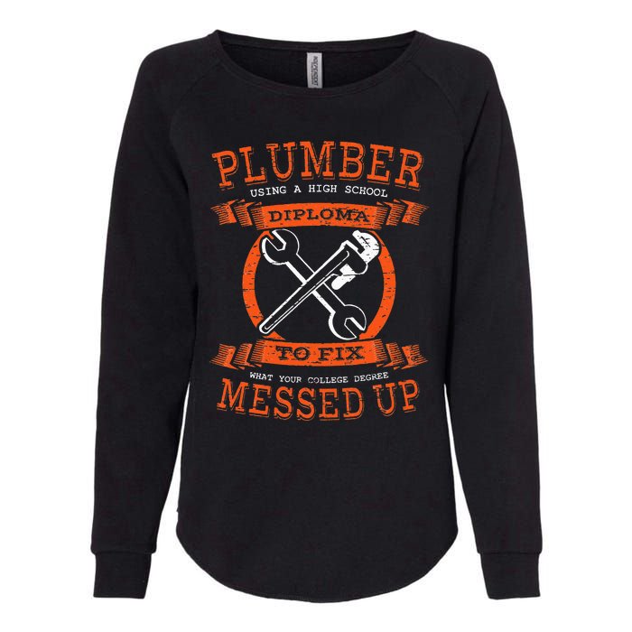 Plumber Funny College Plumbing Joke Pun Item Womens California Wash Sweatshirt