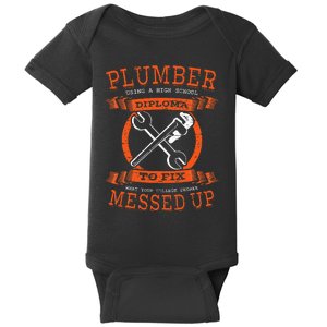 Plumber Funny College Plumbing Joke Pun Item Baby Bodysuit