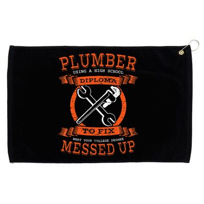 Plumber Funny College Plumbing Joke Pun Item Grommeted Golf Towel