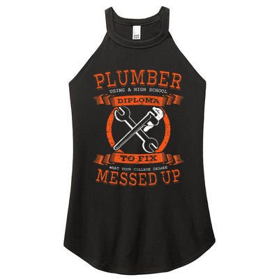 Plumber Funny College Plumbing Joke Pun Item Women's Perfect Tri Rocker Tank