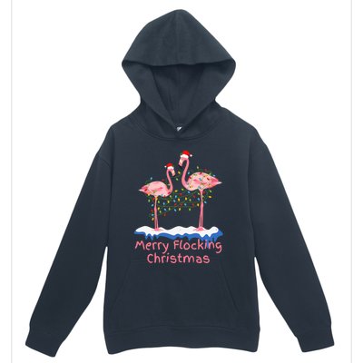 Pink Flamingos Christmas Gift Urban Pullover Hoodie