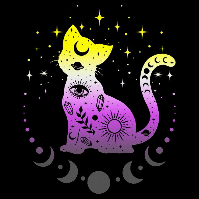 Pride Flag Colors N.O.N.B.I.N.A.R.Y Astronomy Cat Mousepad