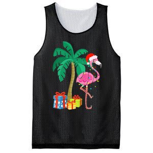 Pink Flamingo Christmas Palm Tree Tropical Xmas Funny Mesh Reversible Basketball Jersey Tank