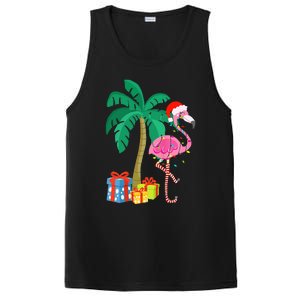 Pink Flamingo Christmas Palm Tree Tropical Xmas Funny PosiCharge Competitor Tank