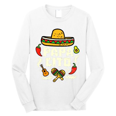 Papacito Family Cinco De Mayo Matchin Couple Mexican Dad Long Sleeve Shirt