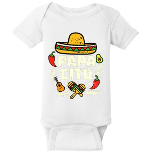 Papacito Family Cinco De Mayo Matchin Couple Mexican Dad Baby Bodysuit