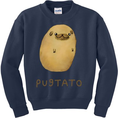 Pugtato Funny Cute Dog Kids Sweatshirt